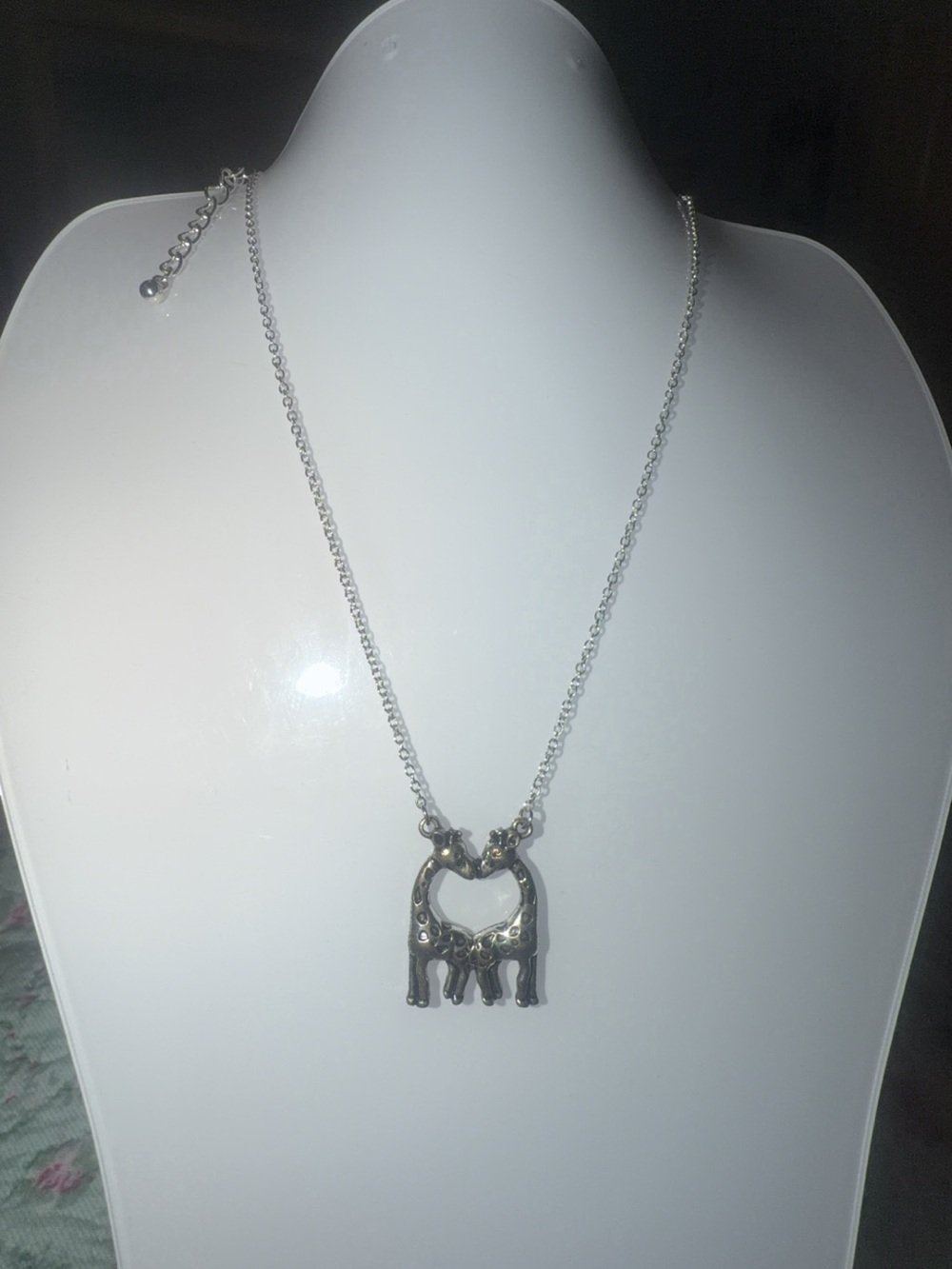 Silver Giraffe Pendant Necklace